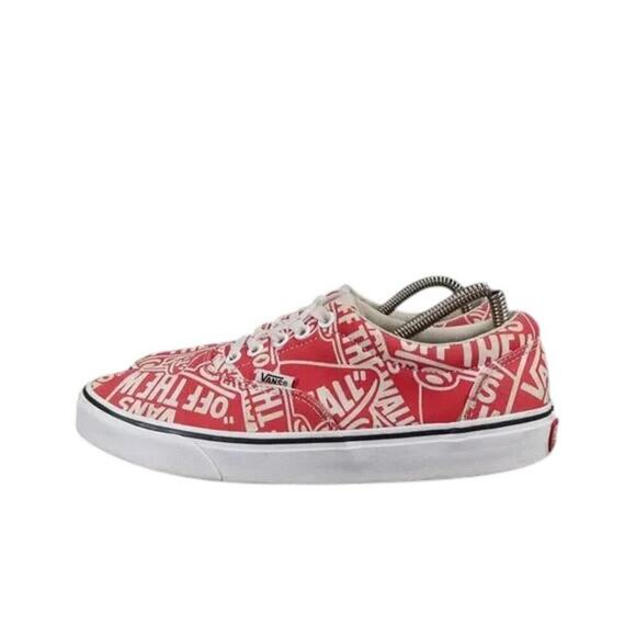 Vans Shoes Mens 7.5 Sneakers Era Skate Logo Casual Canvas Red White Active Sport - Picture 4 of 14